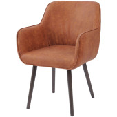 Tan Leather Look Retro Chair
